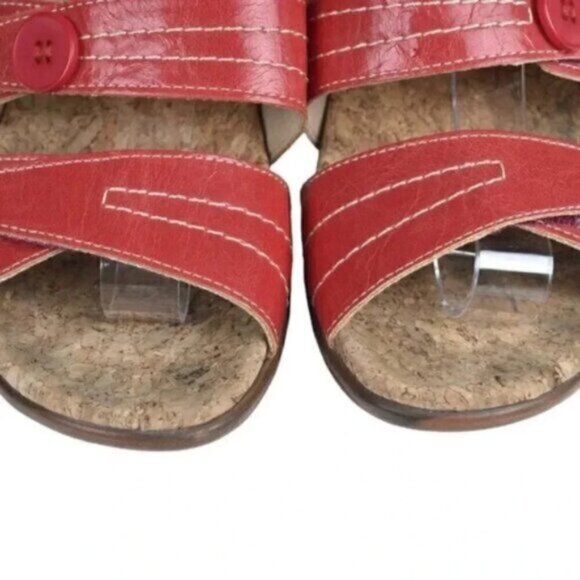 Romika Calgary 2 Wedge Sandal Red Adjustable Straps Size 38 US  7 7 5 - Picture 6 of 14